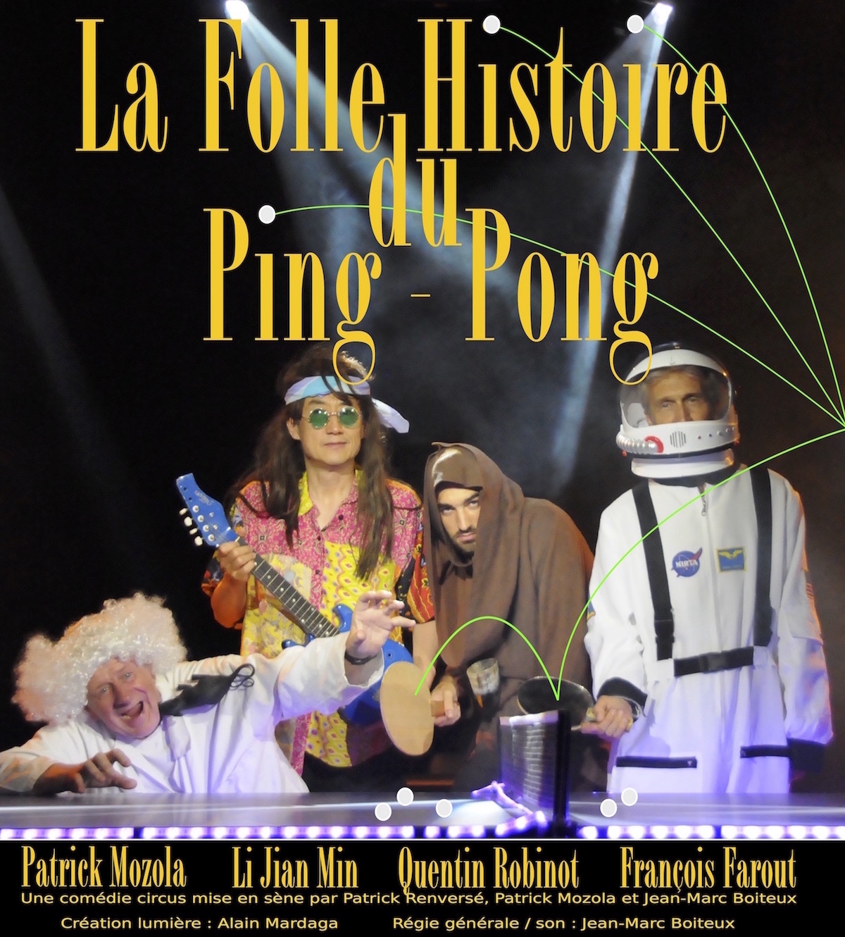 Ce spectacle comique époustouflant propose un scénario en musique où prouesses techniques, gags, rire et magie sont au rendez-vous pour le plus grand plaisir du public de tous ages qui n'hésite pas à participer.